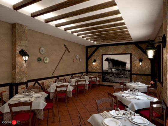 Decoración de restaurante rústico en Madrid